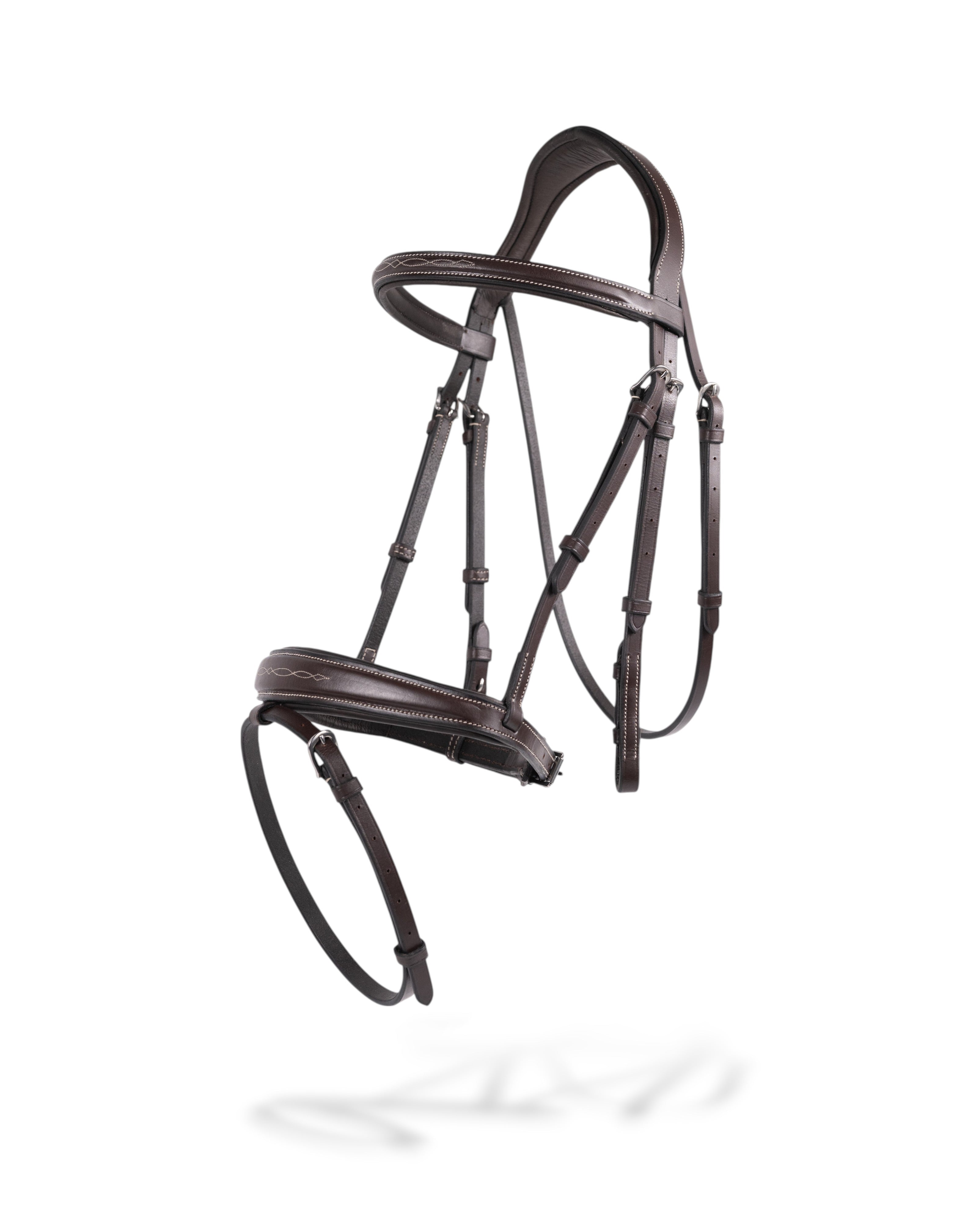 thumbnail image 2 of Paris Tack Square Raised Padded Crown Bridle With Flash & Reins - Full & Cob Sizes Available 2 of 3